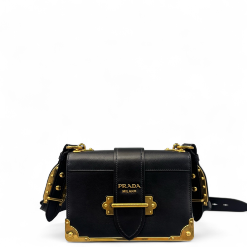 Prada Small Cahier Saffiano Calfskin Black