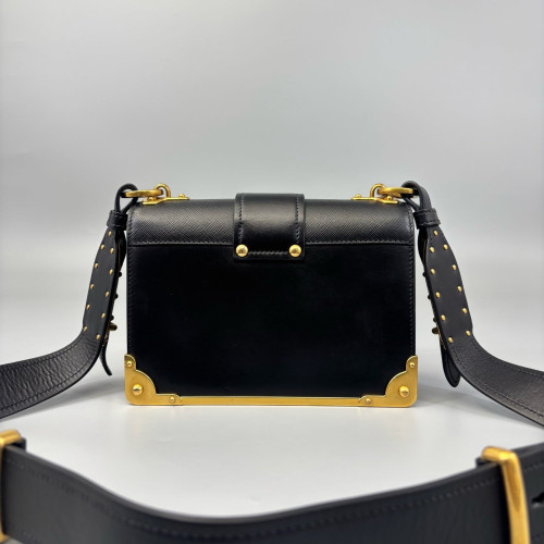 Prada Small Cahier Saffiano Calfskin Black