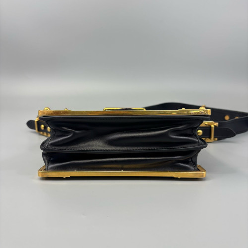 Prada Small Cahier Saffiano Calfskin Black