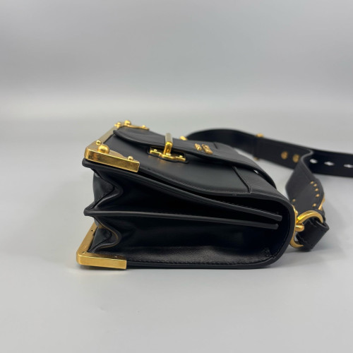 Prada Small Cahier Saffiano Calfskin Black