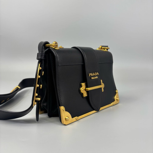 Prada Small Cahier Saffiano Calfskin Black
