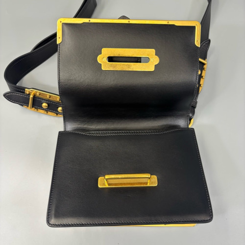 Prada Small Cahier Saffiano Calfskin Black