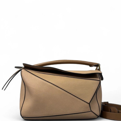 Loewe Medium Puzzle Grained Calfskin Dark Deige