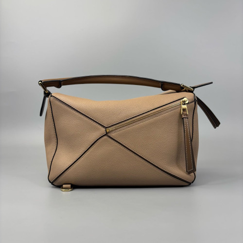 Loewe Medium Puzzle Grained Calfskin Dark Deige