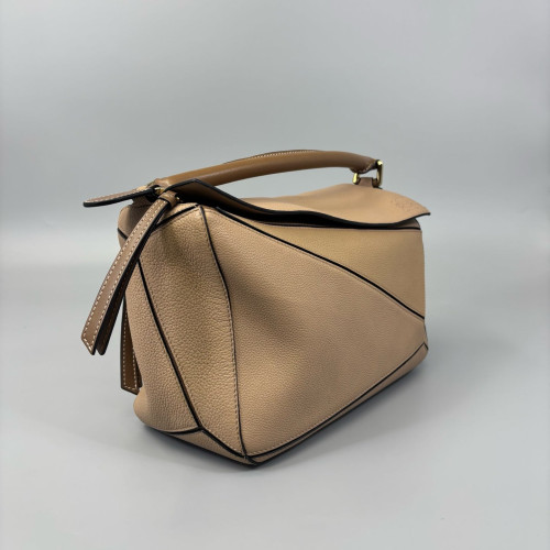 Loewe Medium Puzzle Grained Calfskin Dark Deige