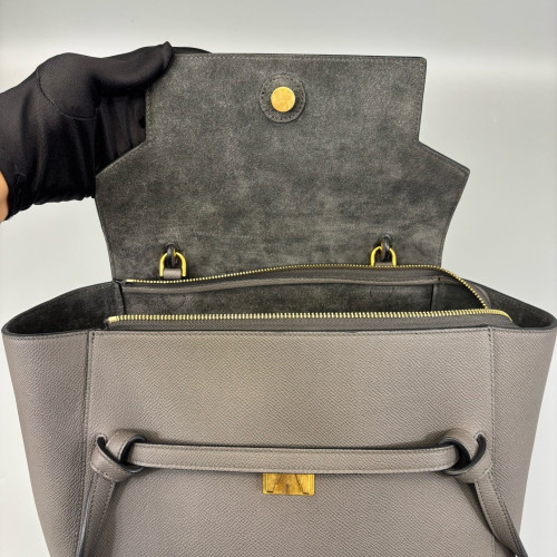 Celine Mini Belt Bag Grained Calfskin Grey