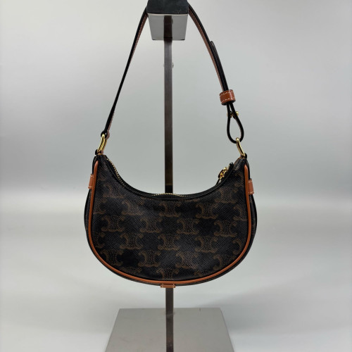 Celine Mini Ava Shoulder Bag Triomphe Brown Black