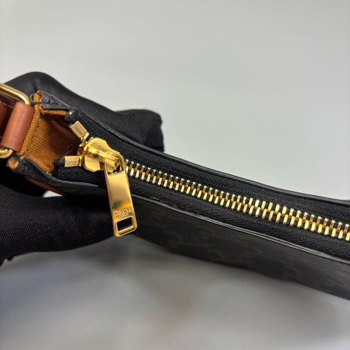 Celine Mini Ava Shoulder Bag Triomphe Brown Black