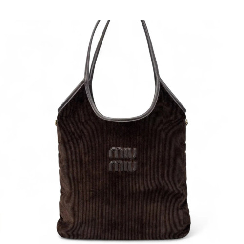 Miu Miu Ivy Regular Corduroy Calfskin Brown