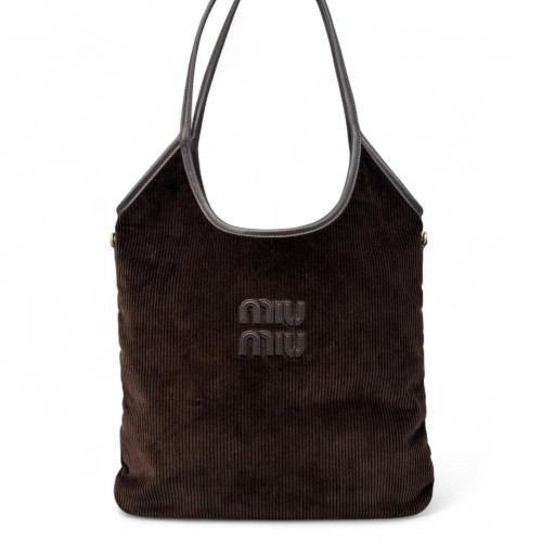 Miu Miu Ivy Regular Corduroy Calfskin Brown