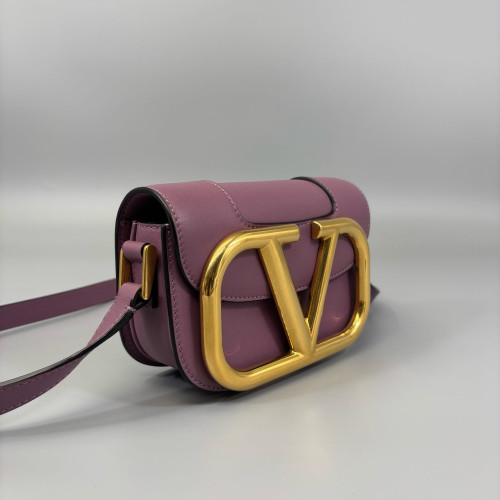 Valentino Flap Bag Smooth Calfskin Purple