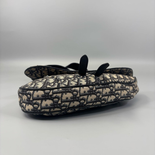 Dior Mans Saddle Bag Oblique Black Beige Navy