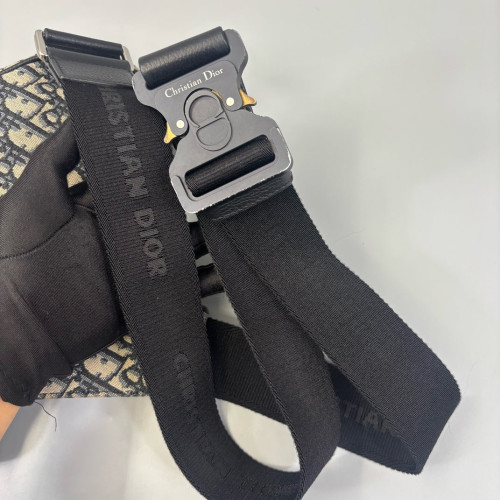 Dior Mans Saddle Bag Oblique Black Beige Navy