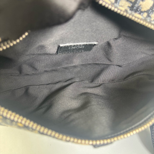 Dior Mans Saddle Bag Oblique Black Beige Navy