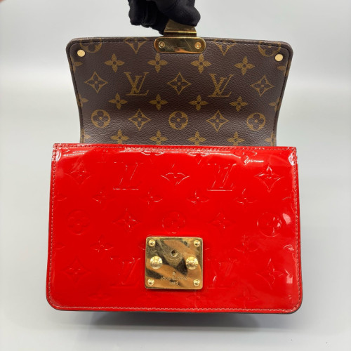 Louis Vuitton Shoulder Bag Vernis Monogram Red Blue Brown