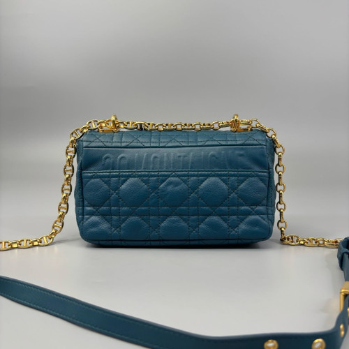 Dior Small Caro Bag Calfskin Teal Dior Small Caro Bag Calfskin Teal