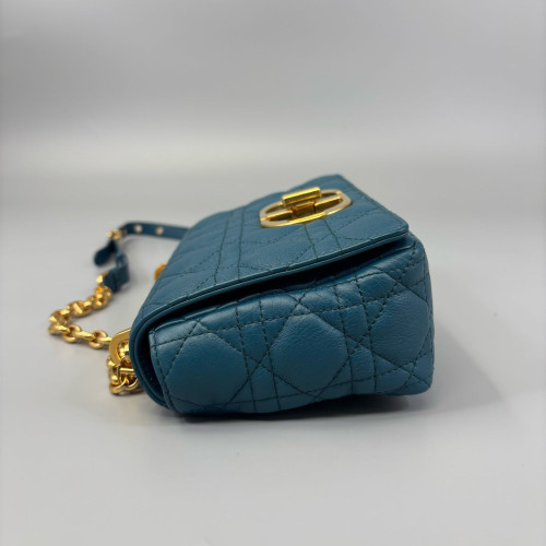 Dior Small Caro Bag Calfskin Teal Dior Small Caro Bag Calfskin Teal
