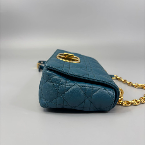 Dior Small Caro Bag Calfskin Teal Dior Small Caro Bag Calfskin Teal