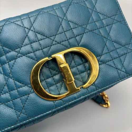 Dior Small Caro Bag Calfskin Teal Dior Small Caro Bag Calfskin Teal