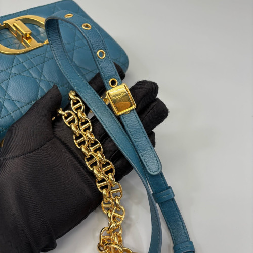 Dior Small Caro Bag Calfskin Teal Dior Small Caro Bag Calfskin Teal