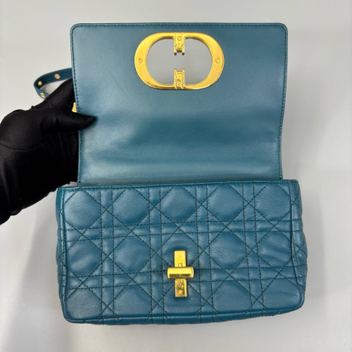Dior Small Caro Bag Calfskin Teal Dior Small Caro Bag Calfskin Teal