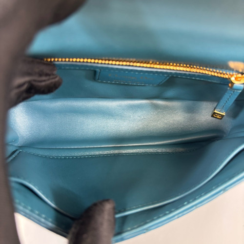 Dior Small Caro Bag Calfskin Teal Dior Small Caro Bag Calfskin Teal