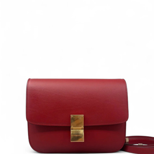 Celine Medium Classic Box Calfskin Red