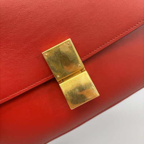 Celine Medium Classic Box Calfskin Red