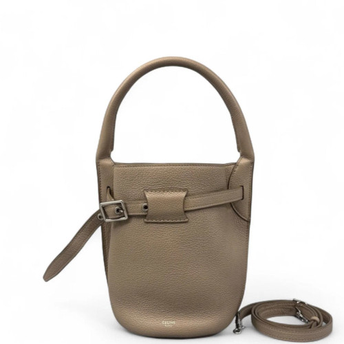 Celine Nano Big Bag Bucket Grained Calfskin Taupe
