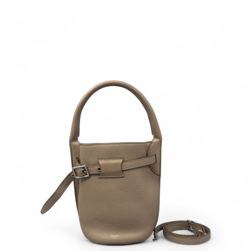 Celine Nano Big Bag Bucket Grained Calfskin Taupe