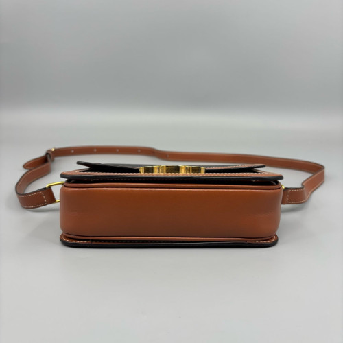 Celine Triomphe Teen Triomphe Shoulder Bag Triomphe Brown Black