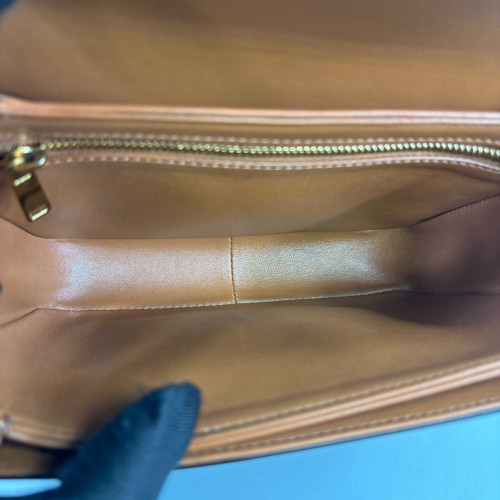Celine Triomphe Teen Triomphe Shoulder Bag Triomphe Brown Black