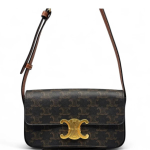 Celine Triomphe Medium Tilly Triomphe Shoulder Bag Triomphe Brown Black