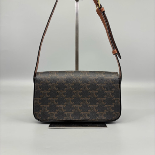 Celine Triomphe Medium Tilly Triomphe Shoulder Bag Triomphe Brown Black