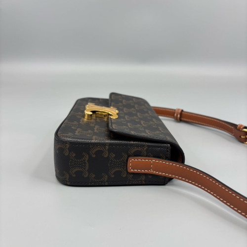 Celine Triomphe Medium Tilly Triomphe Shoulder Bag Triomphe Brown Black