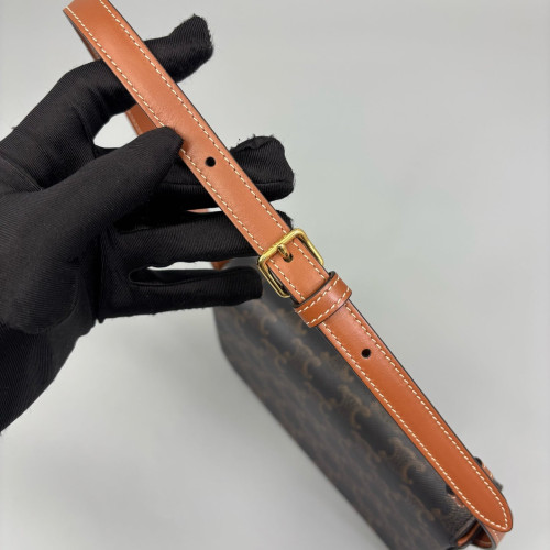 Celine Triomphe Medium Tilly Triomphe Shoulder Bag Triomphe Brown Black