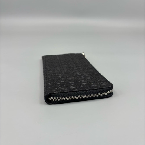 Loewe Zip Around Wallet Anagram Debossed Calfskin Black