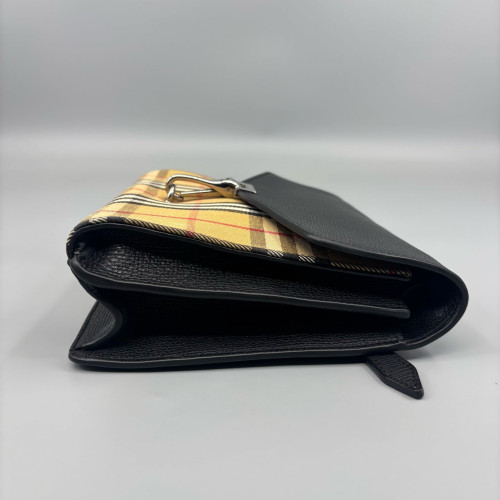 Burberry Small Macken Crossbody Bag Calfskin House Check Black Beige Brown