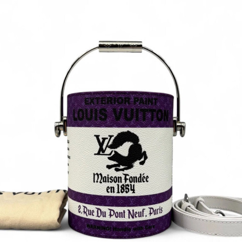 Louis Vuitton Crossbody Bag Calfskin Purple White