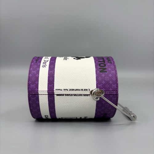 Louis Vuitton Crossbody Bag Calfskin Purple White