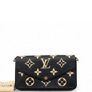 Louis Vuitton Pochette Felicie Chain Wallet Monogram Empreinte Giant Black White