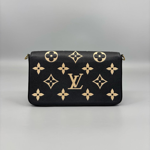 Louis Vuitton Pochette Felicie Chain Wallet Monogram Empreinte Giant Black White