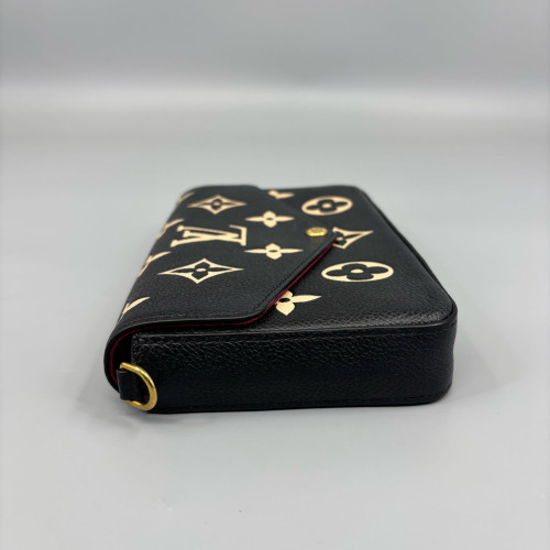 Louis Vuitton Pochette Felicie Chain Wallet Monogram Empreinte Giant Black White