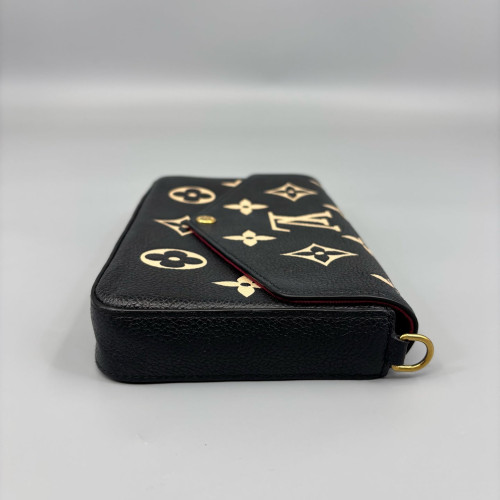 Louis Vuitton Pochette Felicie Chain Wallet Monogram Empreinte Giant Black White