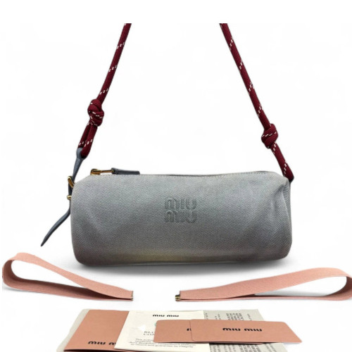 Miu Miu Shoulder Bag Canvas Blue