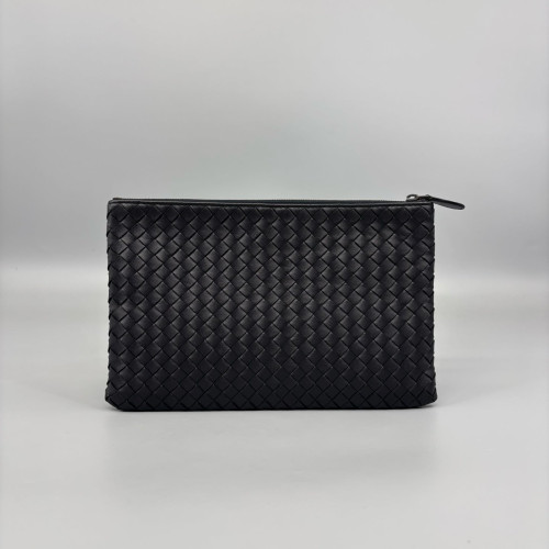 Bottega Veneta Bill Pouch Calfskin Intrecciato Black