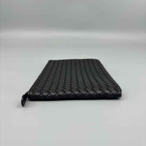 Bottega Veneta Bill Pouch Calfskin Intrecciato Black
