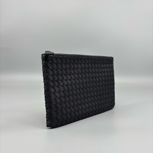 Bottega Veneta Bill Pouch Calfskin Intrecciato Black