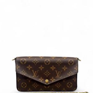Louis Vuitton Pochette Felicie Chain Wallet Monogram Brown