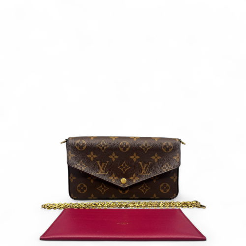Louis Vuitton Pochette Felicie Chain Wallet Monogram Brown